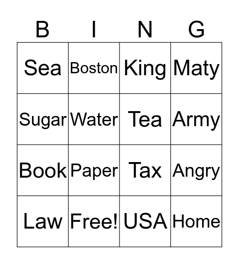 Ben's Bingo Card