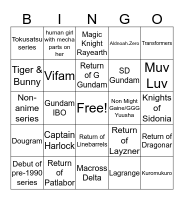 SRW 11/19/18 Stream Bingo Card