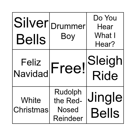 Musical Bingo! Bingo Card