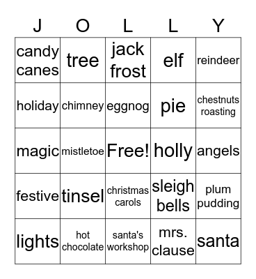 USS Christmas Tree Lighting Bingo Card
