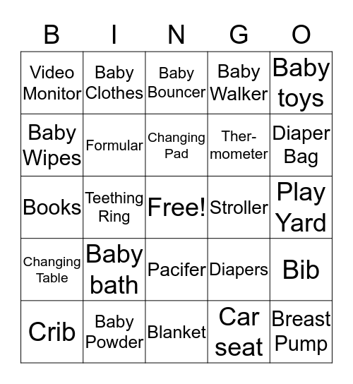 BABY BINGO Card