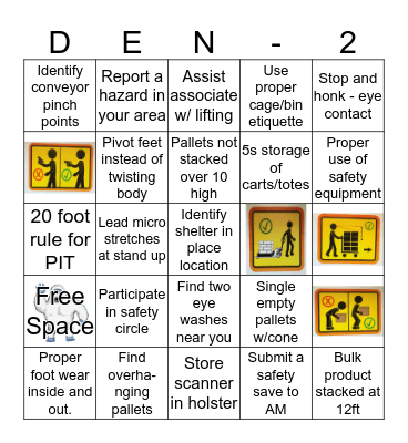 Safety BINGO Card