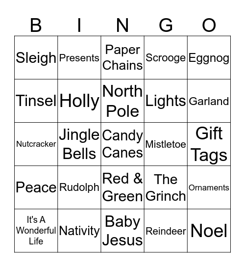 CHRISTMAS  BINGO Card