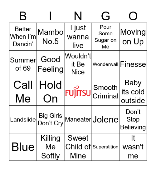 Music Bingo Card