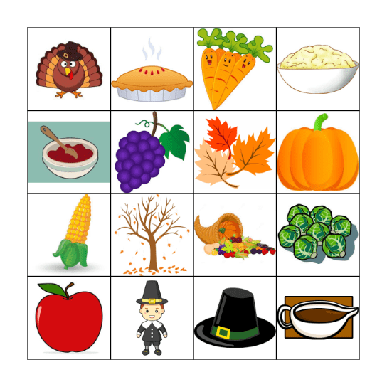 Thanksgiving Bingo Card