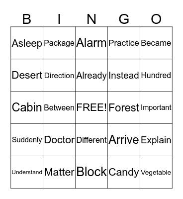 BINGO  Bingo Card
