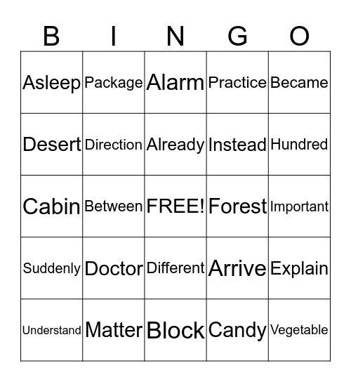 BINGO  Bingo Card