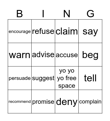 Reporting VURBZ Bingo Card