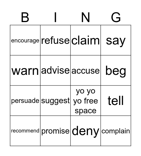 Reporting VURBZ Bingo Card