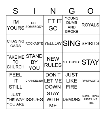 #4 CLASSICAL/POP CROSSOVER Bingo Card