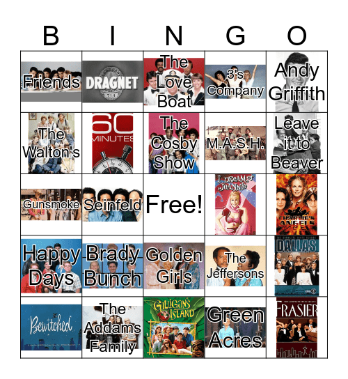 TV Shows  Bingo Card