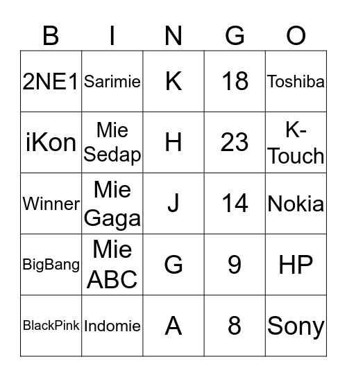 HIKIBUM91 Bingo Card