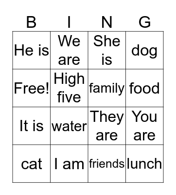 Bingo Card