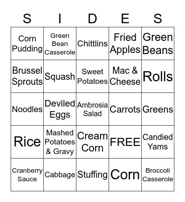 Thanksgiving Bingo Card
