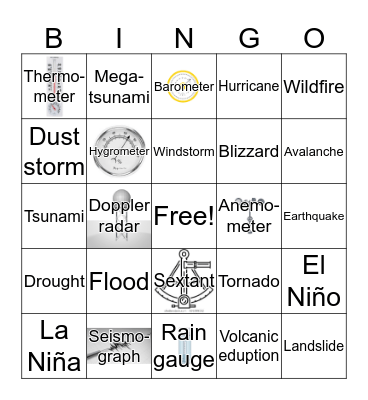 Weather and Navigation BINGO Card