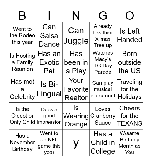 Find someone who.... Bingo Card