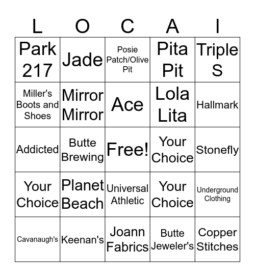 Small Biz Saturday Bingo Card