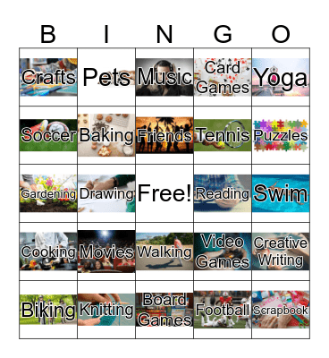 Leisure Bingo Card