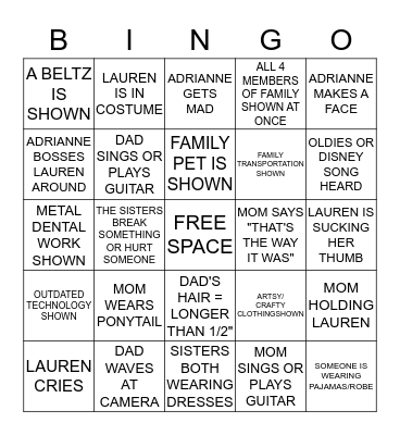 Krauss Home Video Bingo! Bingo Card