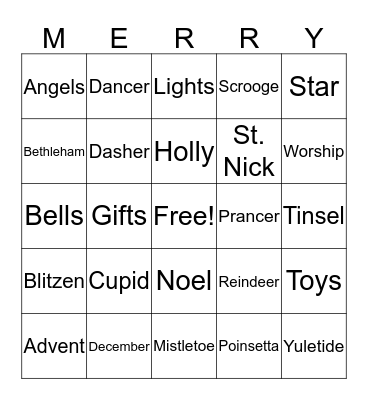 Christmas Bingo Card