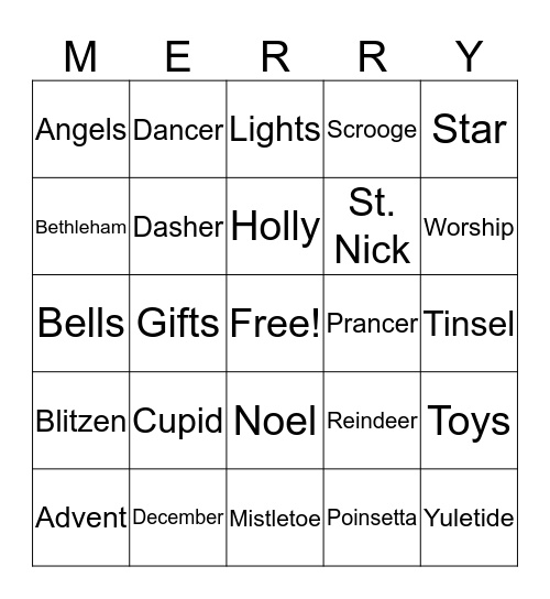 Christmas Bingo Card