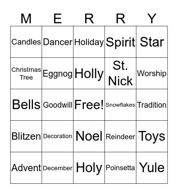 Christmas Bingo Card