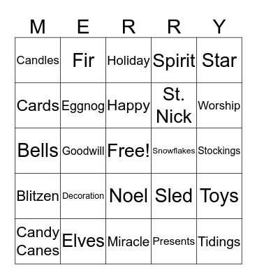 Christmas Bingo Card