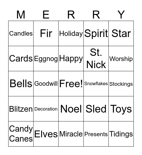 Christmas Bingo Card