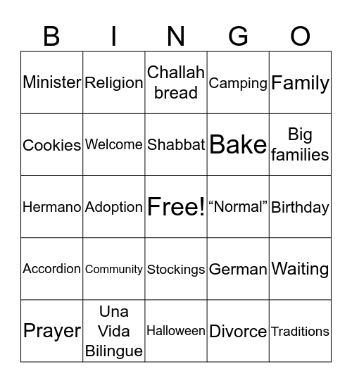 Mayfield 1 Bingo Card