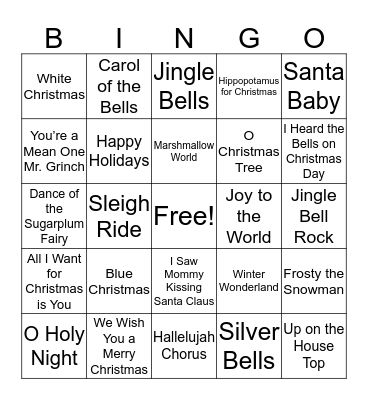Holiday Bingo Card