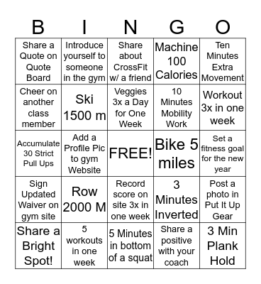 PUT IT UP BINGO Card