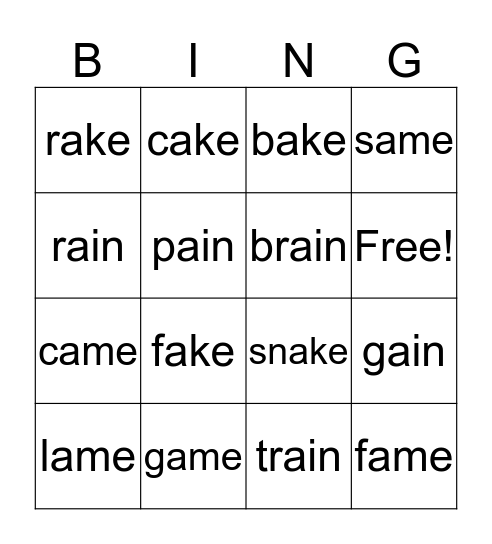 Practice Those Patterns Bingo Card