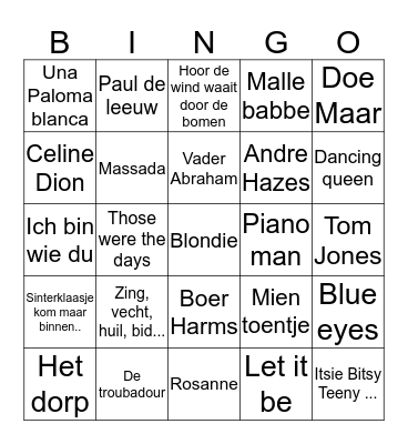 Sinterklaas Bingo Card