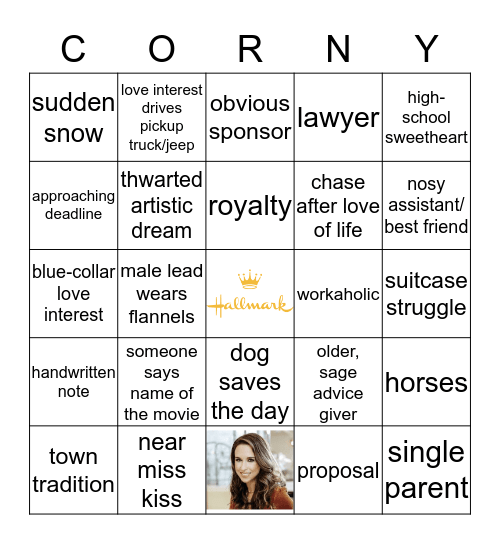 Hallmark Movie C.O.R.N.Y.! Bingo Card
