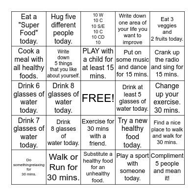 12 Days of Christmas Wellness Bingo Card