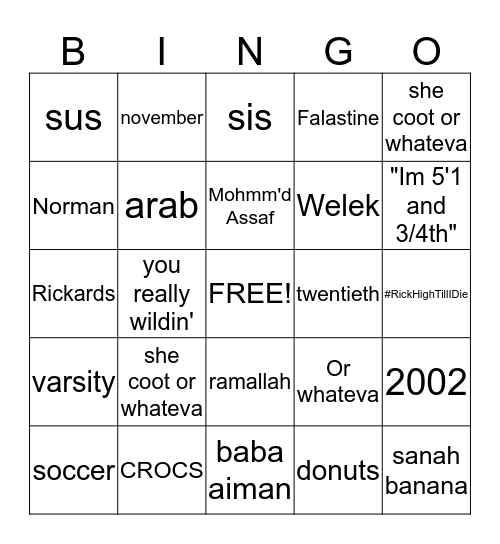 HIBAS BIRTHDAY BINGO  Bingo Card
