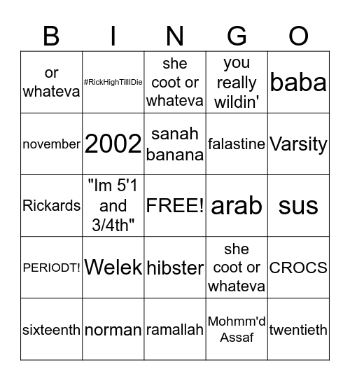HIBAS BIRTHDAY BINGO  Bingo Card