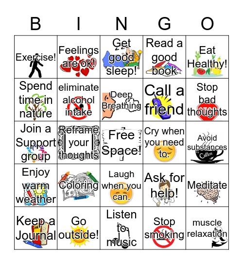 Positive Health for your Mind and Body! Bingo Card