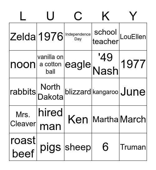 Bingo Card