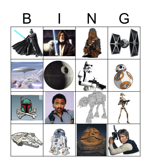 Star Wars Bingo Card