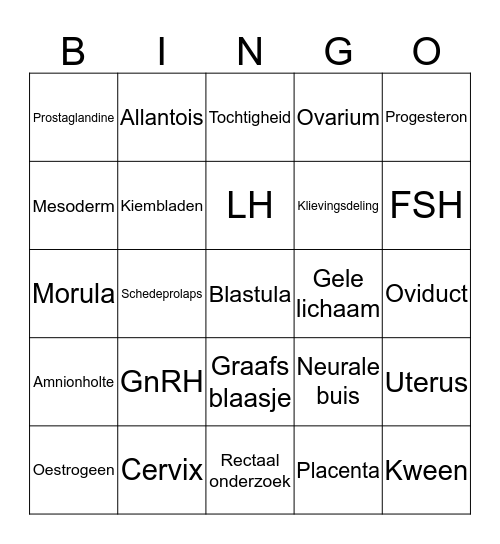 VVL - Hoofdstuk 1 t/m 3 Bingo Card