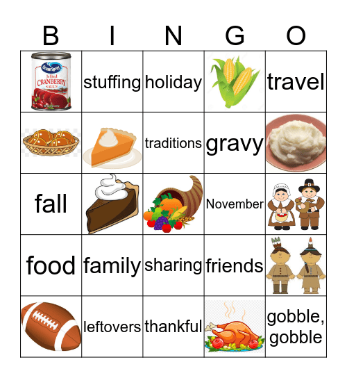 Thanksgiving Bingo - North Butler JHSH Bingo Card