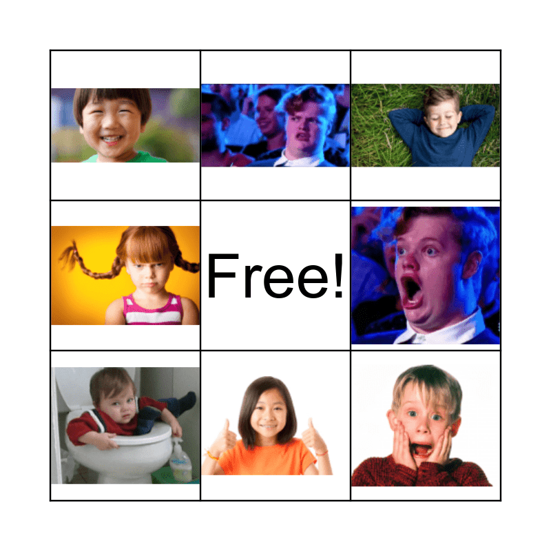 Facial Expression Bingo Card