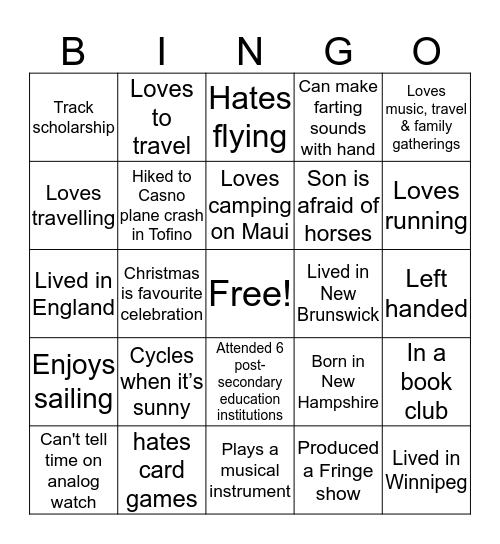OIPC Xmas Bingo Card