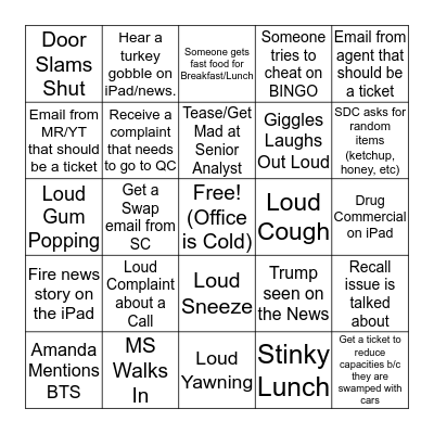 Thanksgiving Bingo! Bingo Card