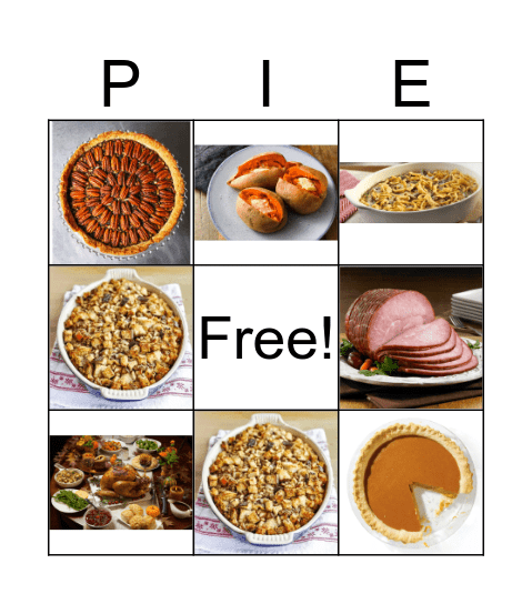 Thanksgiving PIE Bingo Card