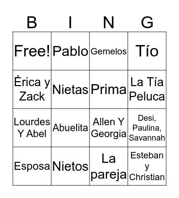 Thanksgiving 2018 Loteria  Bingo Card