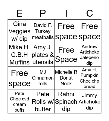 Inpatient Applications Bingo Card