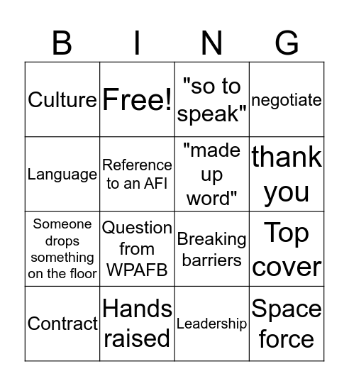 POLIFKA BINGO Card