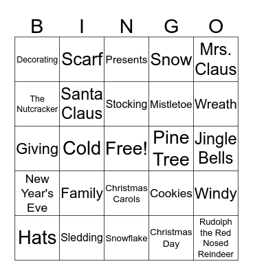 Holiday Bingo Card